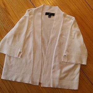 GNW White Open Front Cardigan